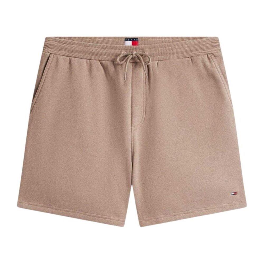 Tommy Jeans Mens Fleece Flag Logo Sweat Shorts / Mink